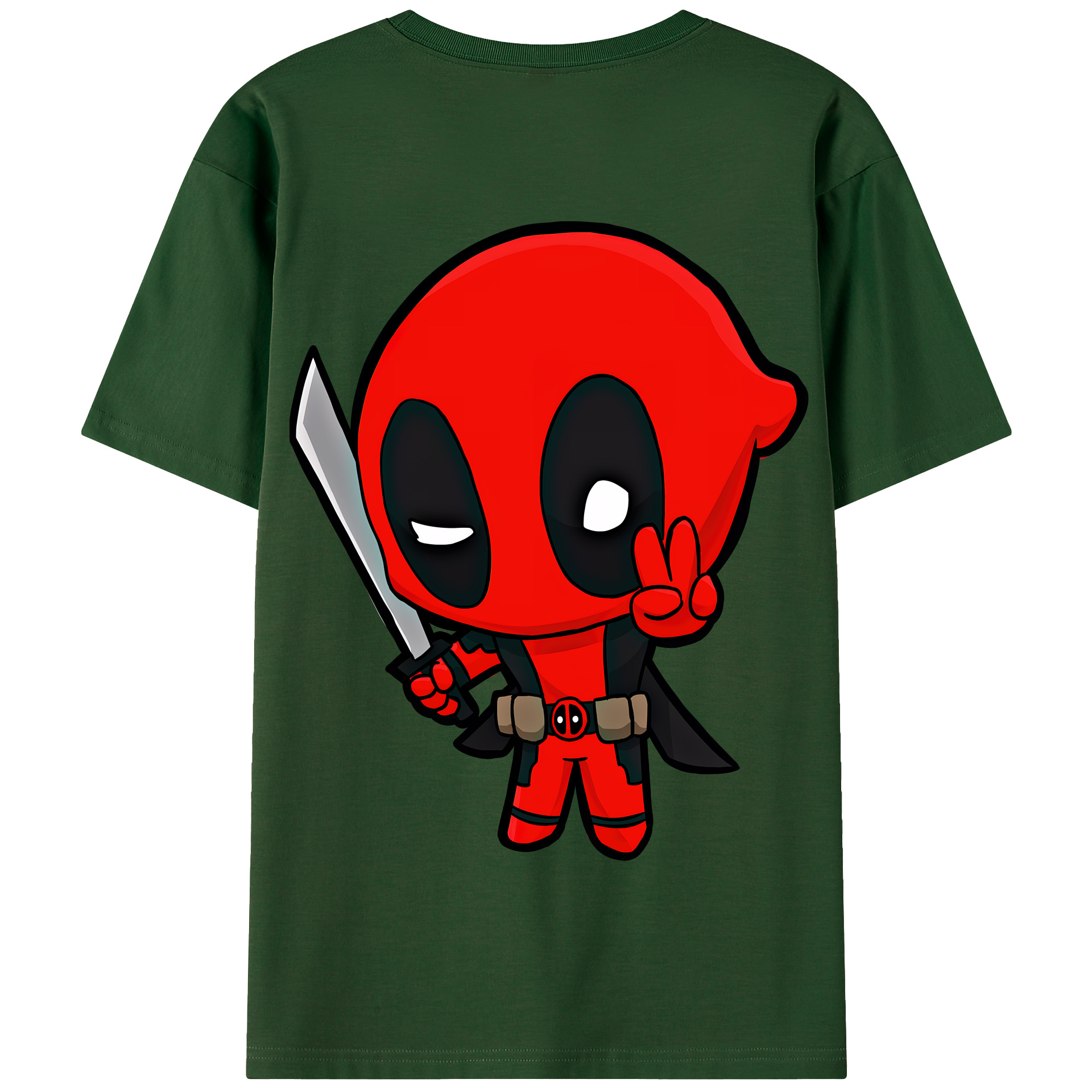 （画像用） Deadpool デッドプール 綿100％半袖Tシャツ（背面プリント）